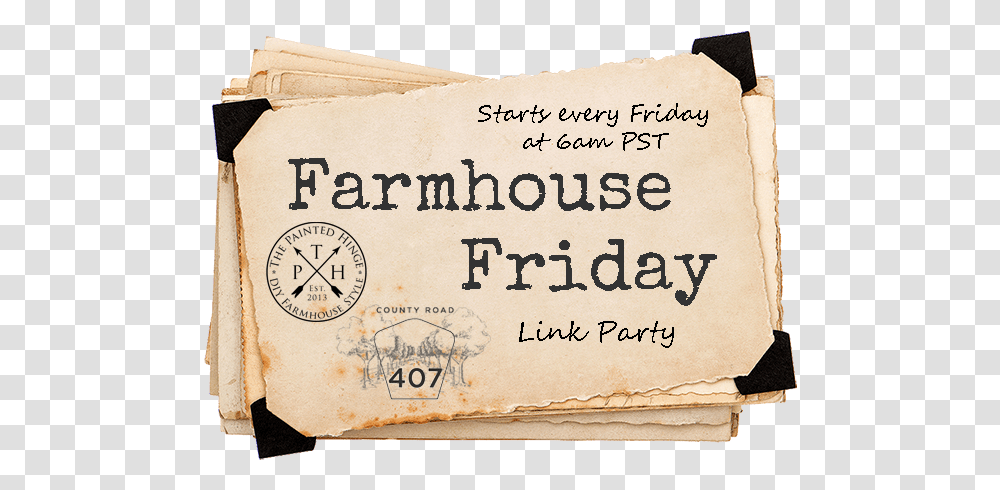 Farmhouse Friday 184 Horizontal, Envelope, Clock Tower, Architecture, Building Transparent Png