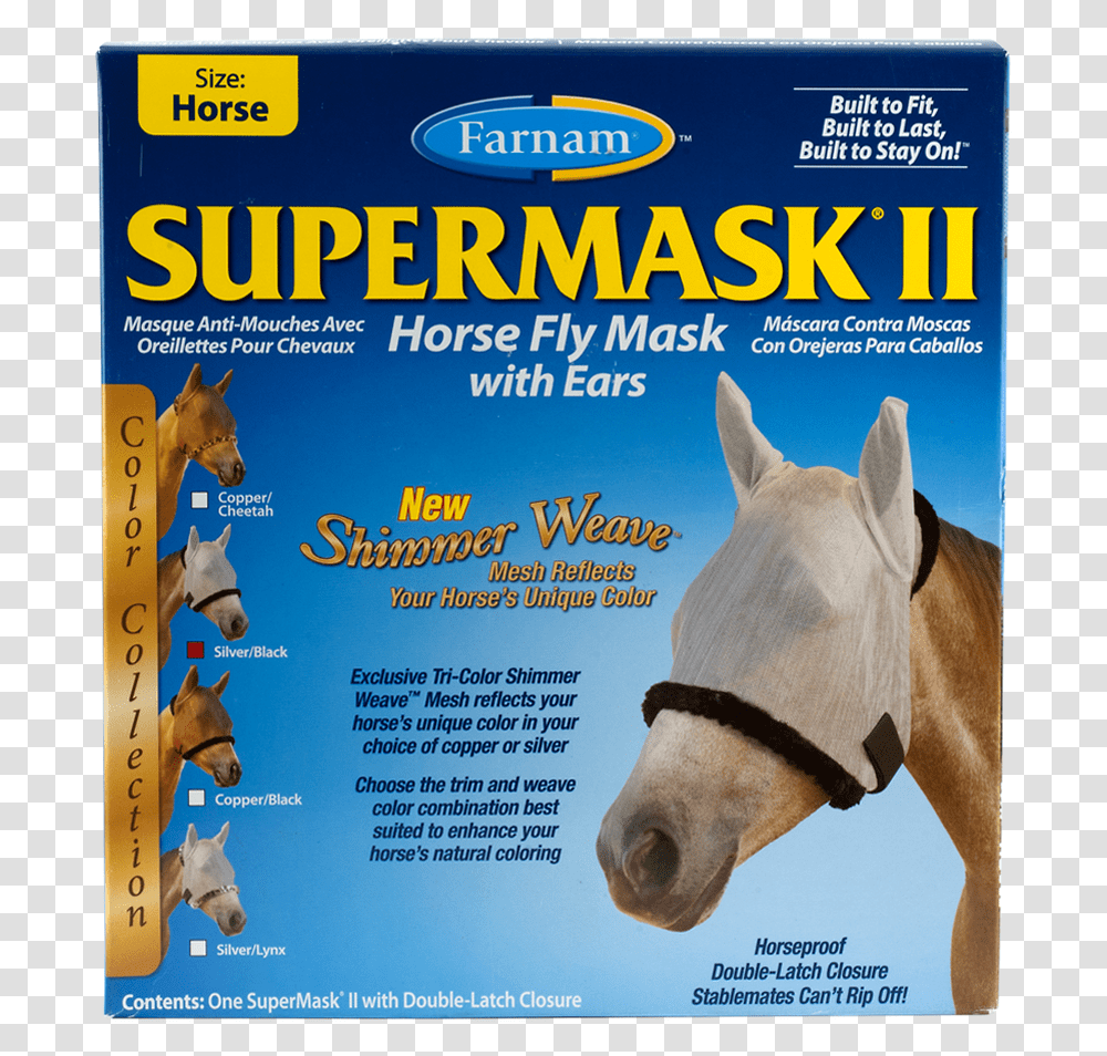 Farnam Supermask Ii Fly Control Mask With Ears New Farnam Supermask Ii, Horse, Mammal, Animal, Poster Transparent Png