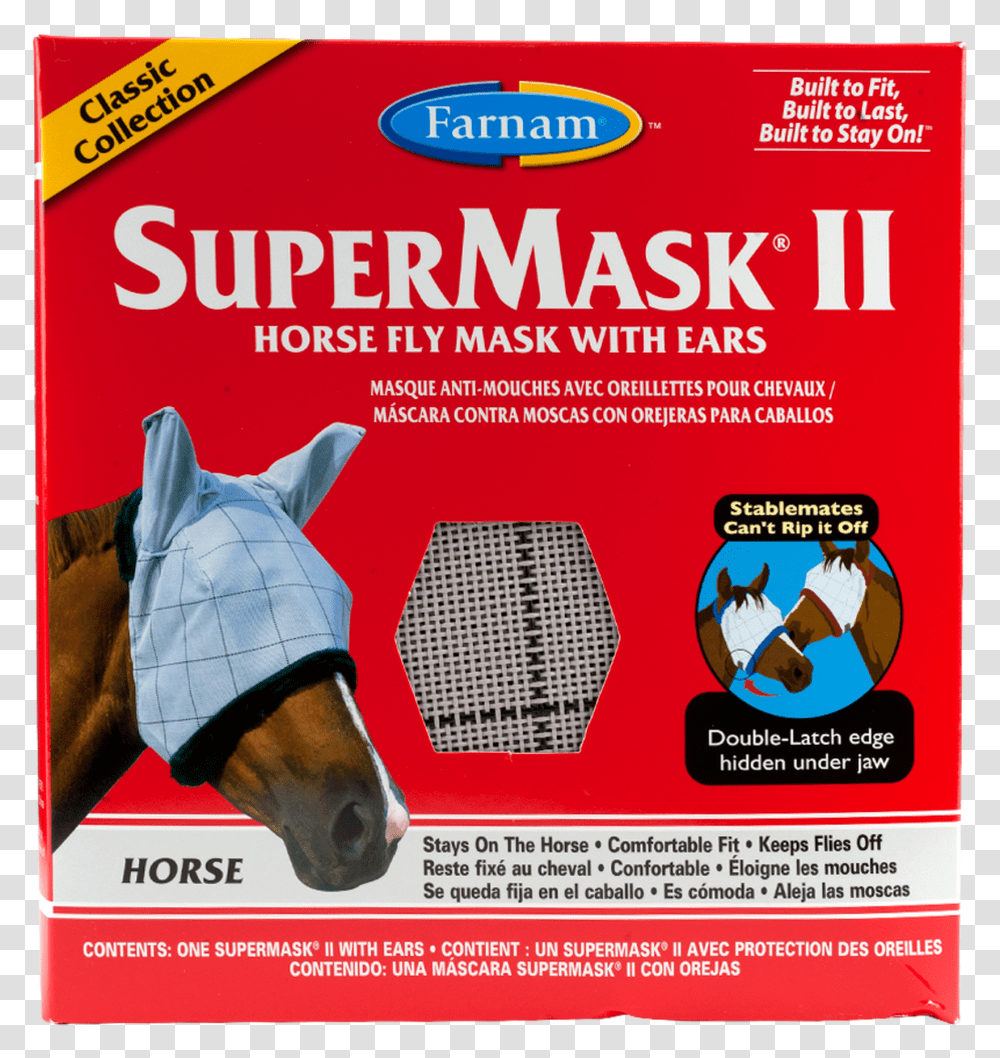 Farnam Supermask Ii Horse Fly Mask Classic Paper Product, Advertisement, Poster, Flyer, Mammal Transparent Png