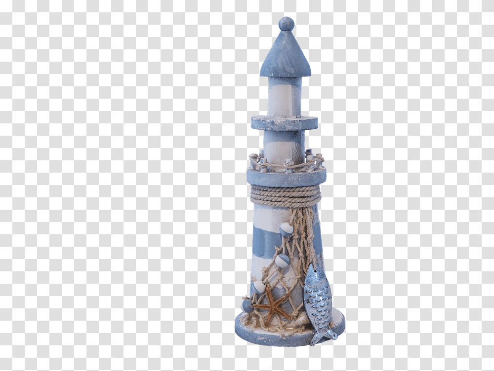 Farol Azul Branco Isolado Rede Shell Lighthouse, Architecture, Building, Pillar, Wedding Cake Transparent Png