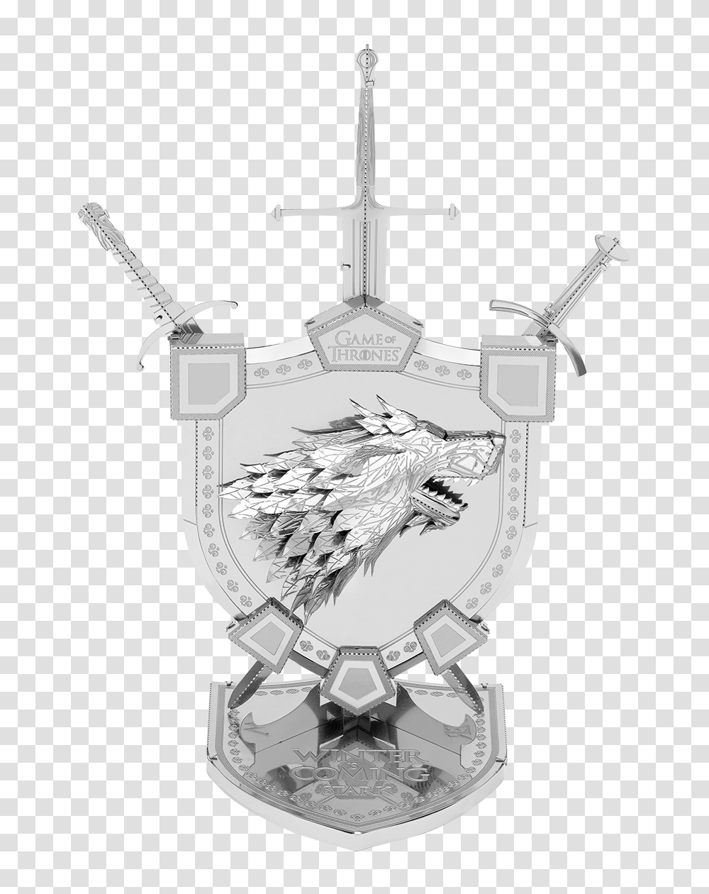 Fascinations Metal Earth 3d Model Diy Kits House Game Of Thrones Pictures House Stark, Armor, Shield, Cross, Symbol Transparent Png