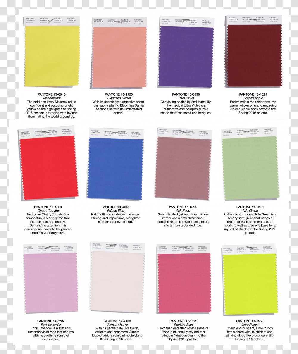 Fashion 2018 Spring Colors Match, Flyer, Poster, Paper, Advertisement Transparent Png