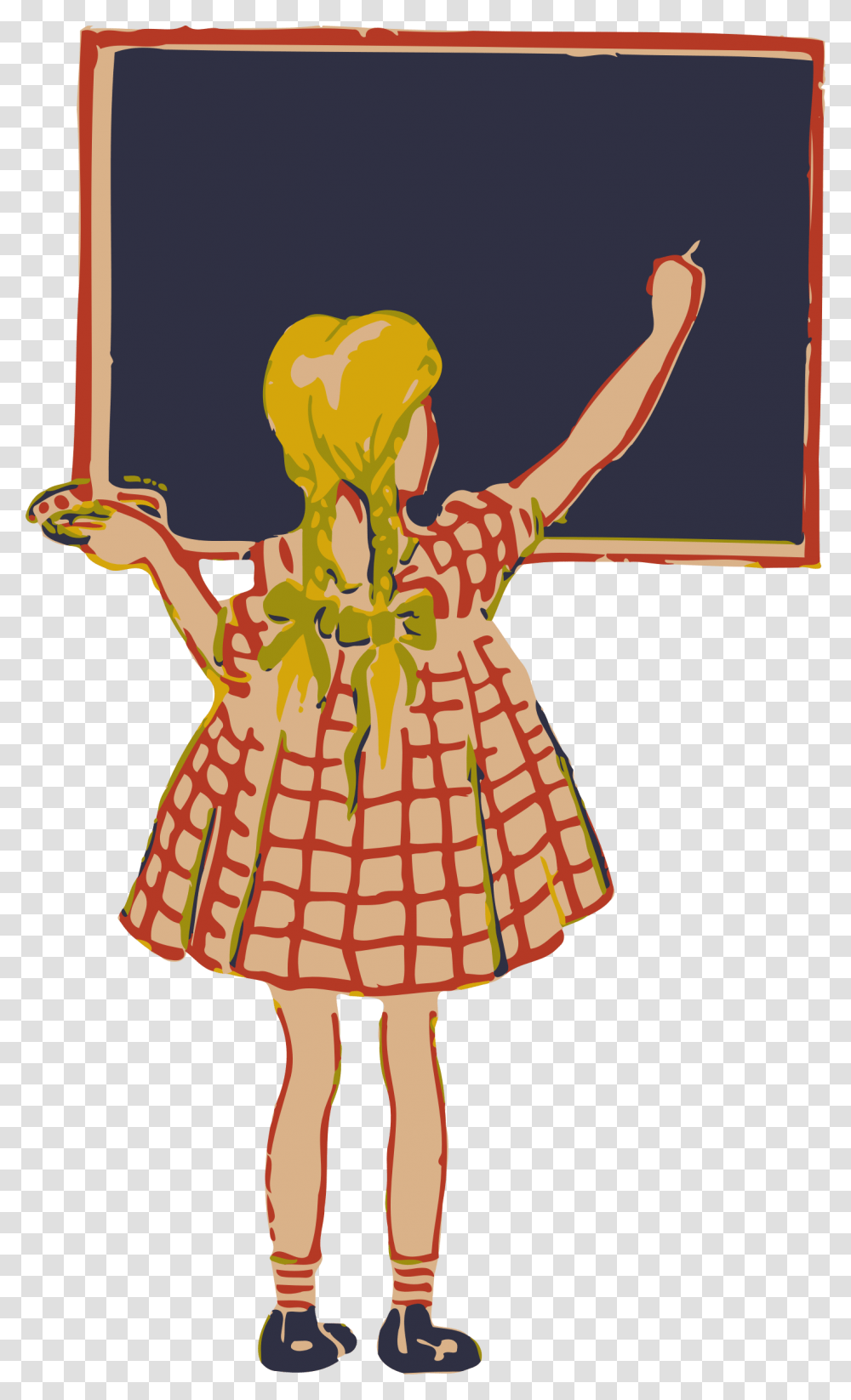 Fashion Arts Girl On The Blackboard Clipart Black And White, Coat, Female, Dress Transparent Png