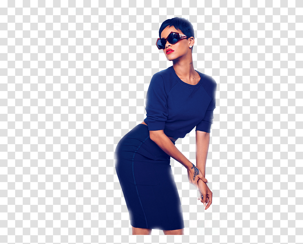Fashion Design Icon Shooting Photo Rihanna Cheveux Court, Sunglasses, Accessories, Person, Paper Transparent Png