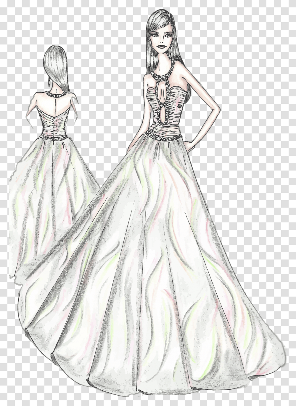 Fashion Design Sketches Pdf, Female, Person, Wedding Gown Transparent Png
