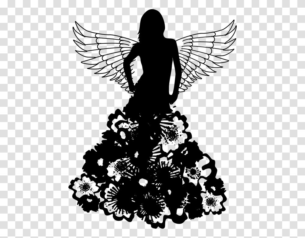 Fashion Dress Silhouette Wedding Dress Silhouette In Women, Gray, World Of Warcraft Transparent Png