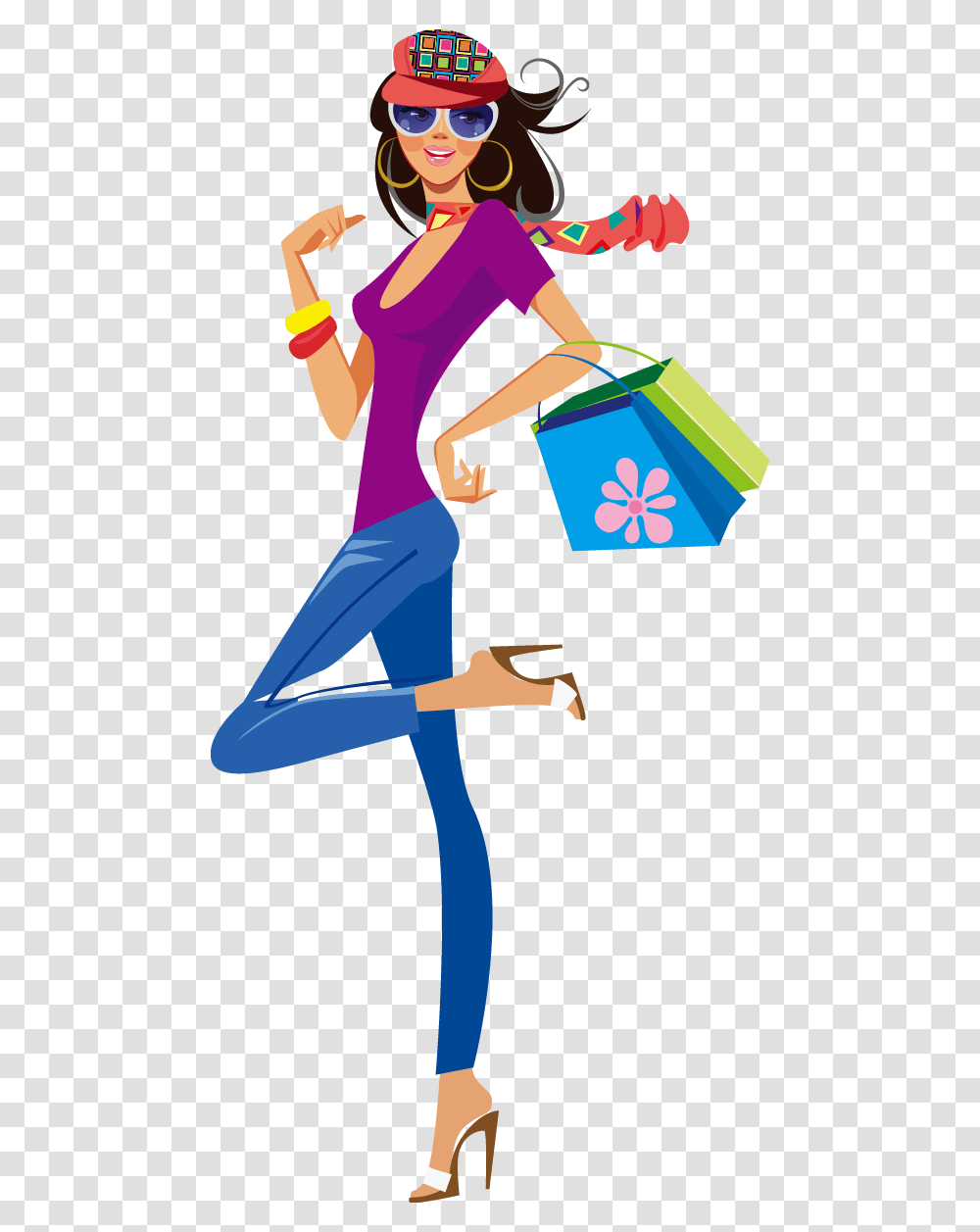 Fashion Girl Silhouette At Getdrawings Fashion Shopping Girl, Person, Human, Sunglasses, Accessories Transparent Png