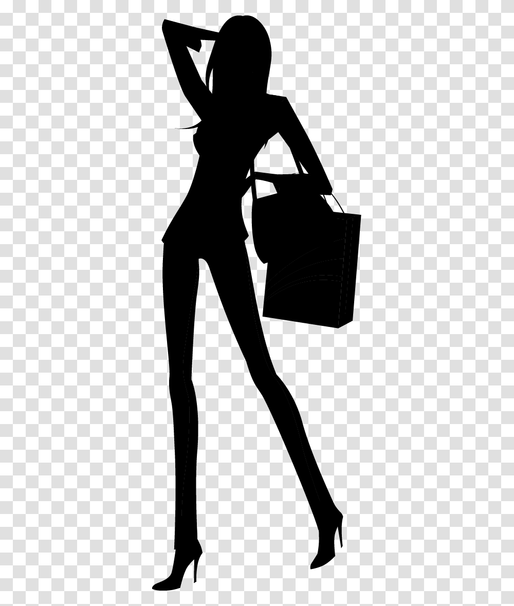 Fashion Girl Silhouette Girls Silhouette Clipart, Person, Human, Stencil, Photography Transparent Png