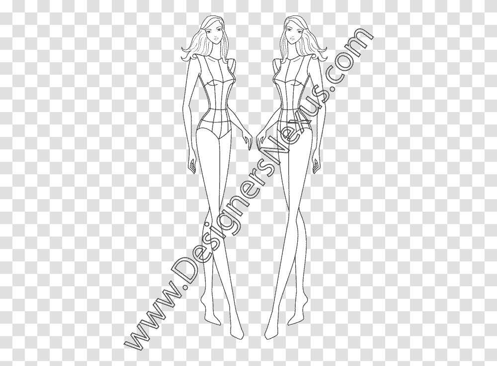 Fashion Illustration Back Poses, Hip, Person, Human, Weapon Transparent Png