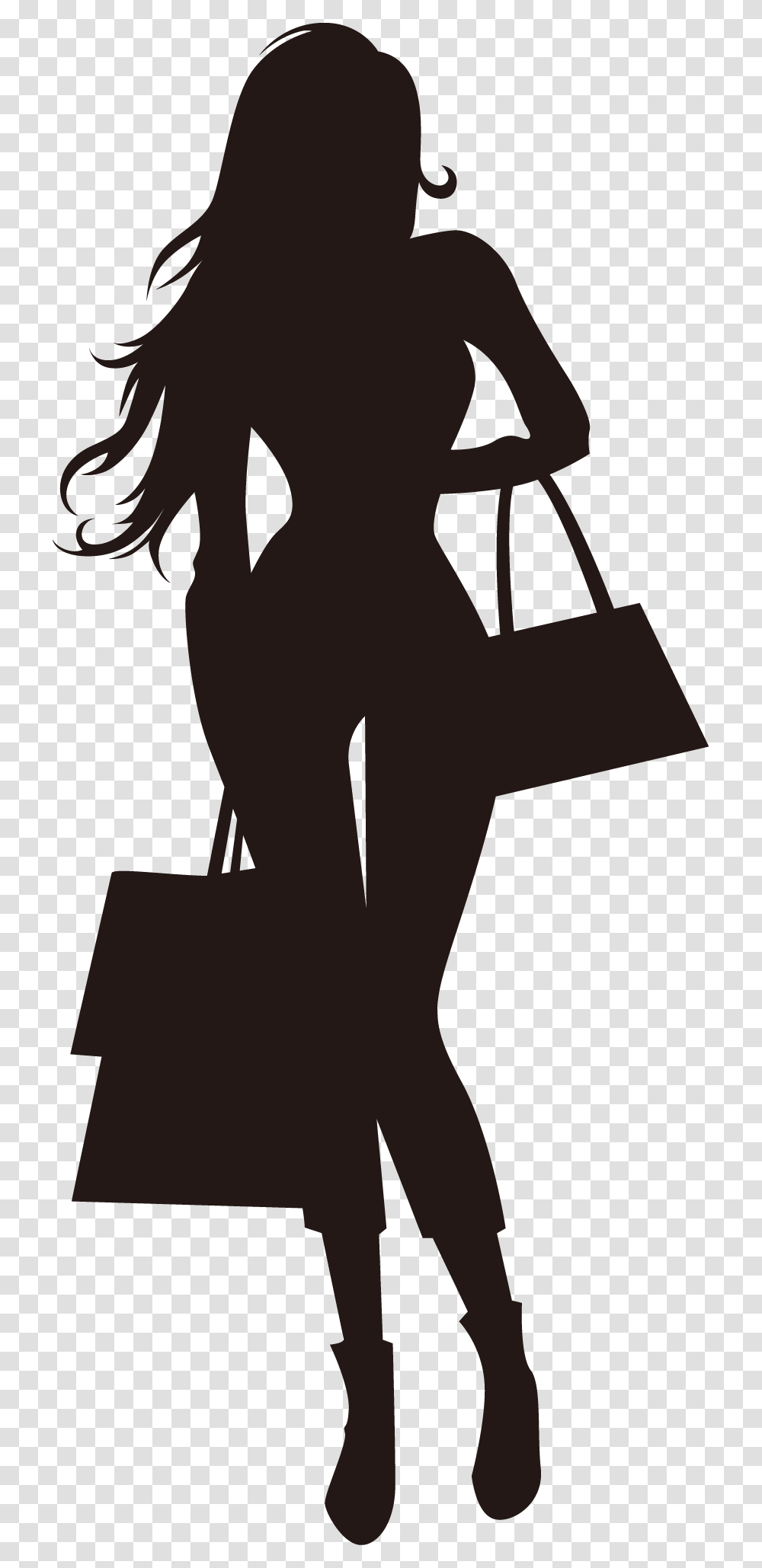 Fashion Shopping Girl Silhouette, Person, Human, Bag, Tote Bag Transparent Png