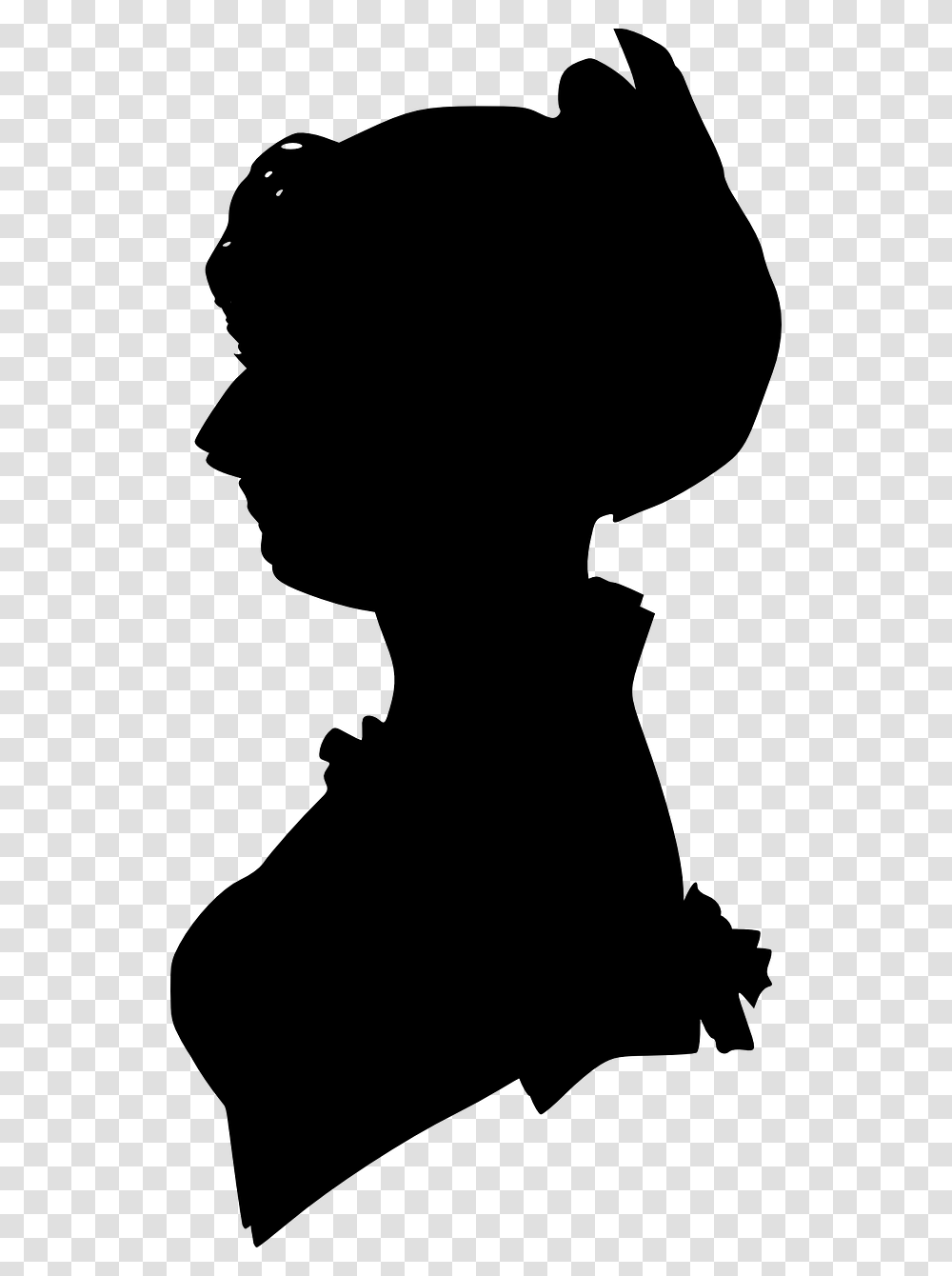 Fashion Silhouette Lade Silhouette Medieval Fashion Lady Face Silhouette, Gray, World Of Warcraft Transparent Png