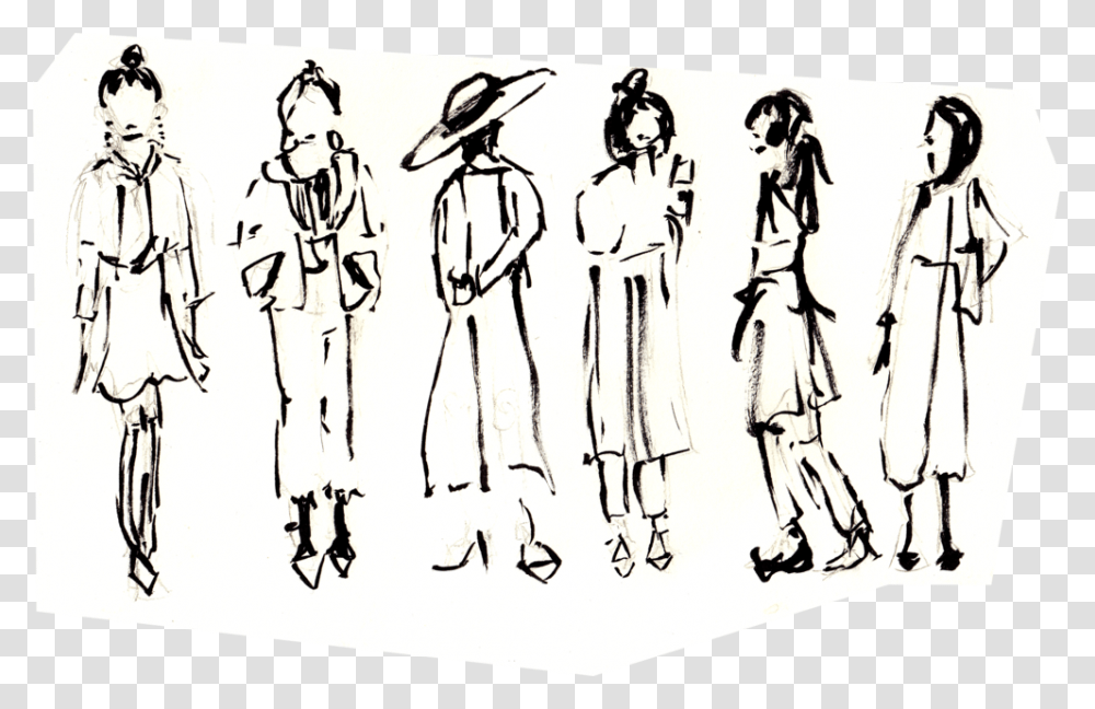 Fashion Sketches Sketch, Person, Drawing, Bird Transparent Png