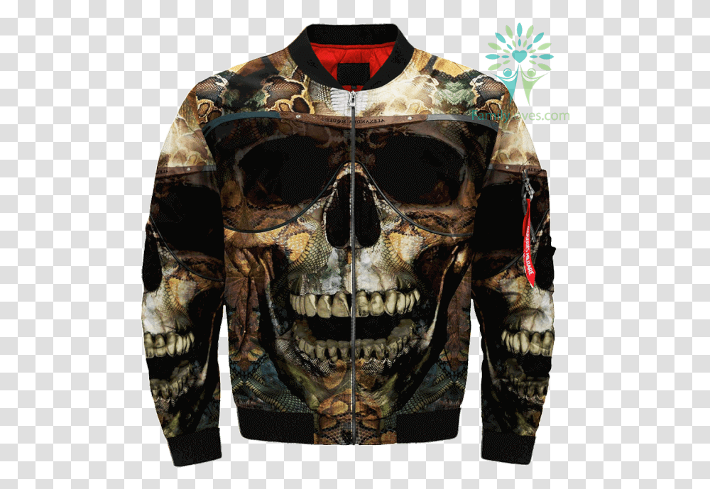 Fashionable 3d Skull Over Print Jacket Tag Familyloves Jacket, Apparel, Sweatshirt, Sweater Transparent Png