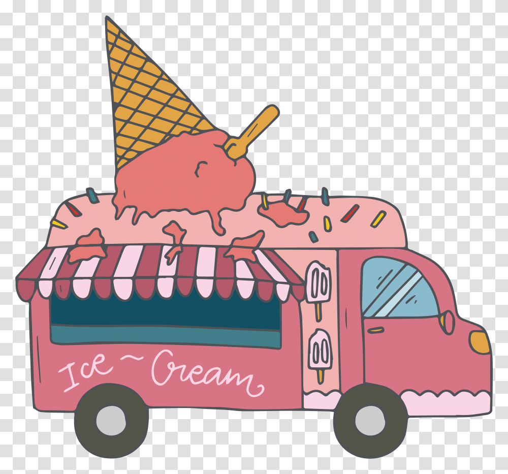 Fast Car Clipart Mobil Kartun Ice Cream, Van, Vehicle, Transportation, Caravan Transparent Png