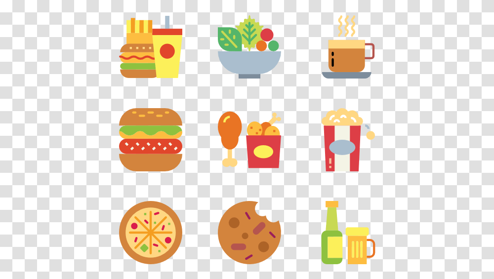 Fast Food Background Food Icons, Popcorn, Snack, Lunch, Meal Transparent Png