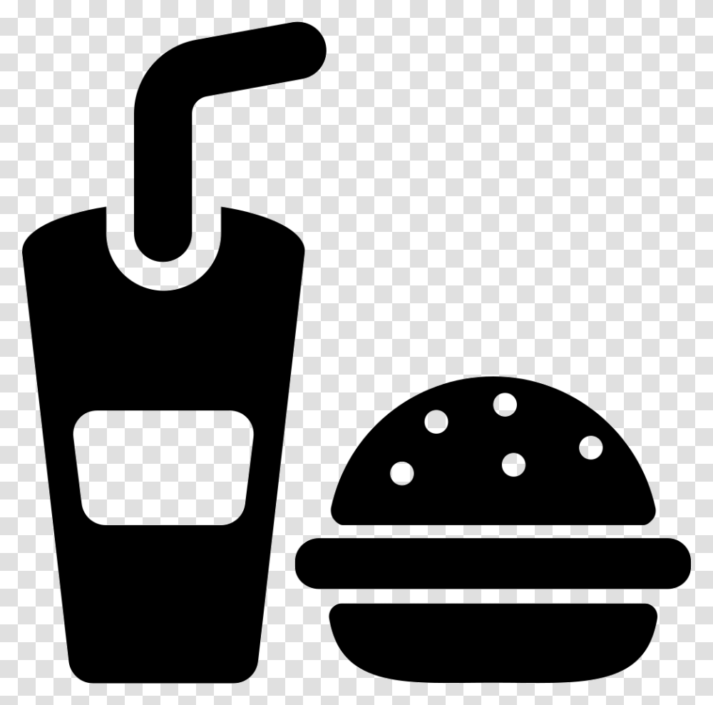 Fast Food Burger And Drink Hamburger, Stencil, Tool, Shovel, Mouse Transparent Png