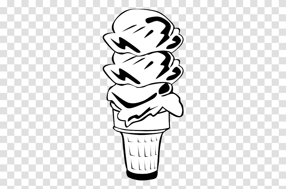 Fast Food Desserts Ice Cream Cone Triple Ice Cream Cone Clip Art, Stencil, Floral Design Transparent Png