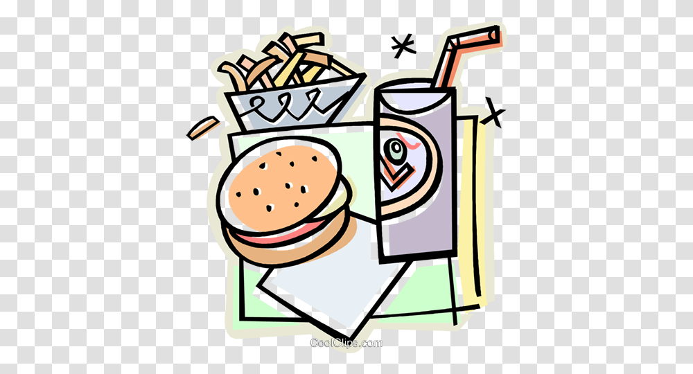 Fast Food Hamburger Drink And Fries Royalty Free Vector Clip Art, Poster, Advertisement, Label Transparent Png