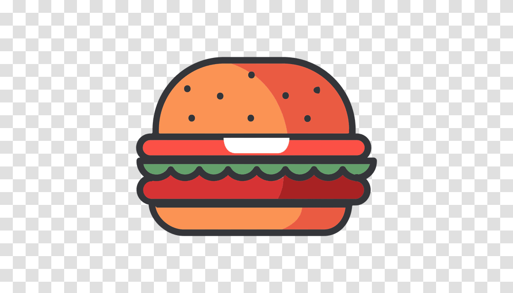 Fast Food Hamburger Flat Icon, Bread, Lunch, Meal Transparent Png