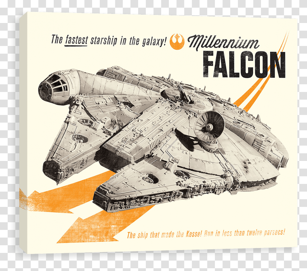 Fastest Starship In The Galaxy Star Wars Millennium Falcon, Helicopter, Aircraft, Vehicle, Transportation Transparent Png