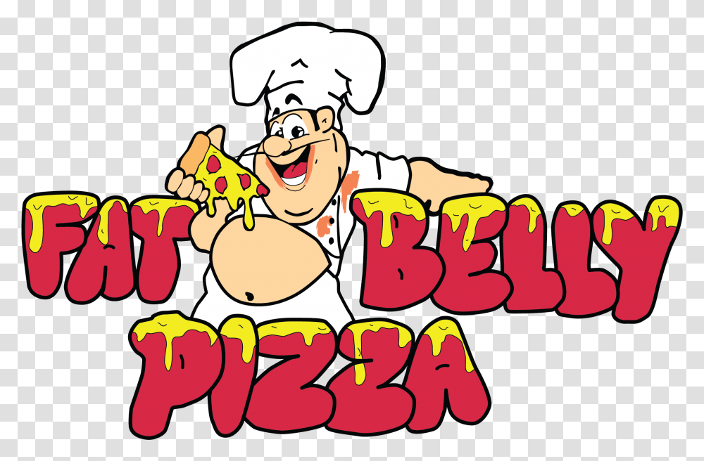 Fat Belly Pizza Cartoon, Chef, Text Transparent Png
