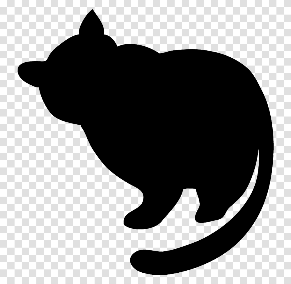 Fat Black Cat Silhouette Fat Cat Silhouette, Animal, Mammal, Pet, Wildlife Transparent Png