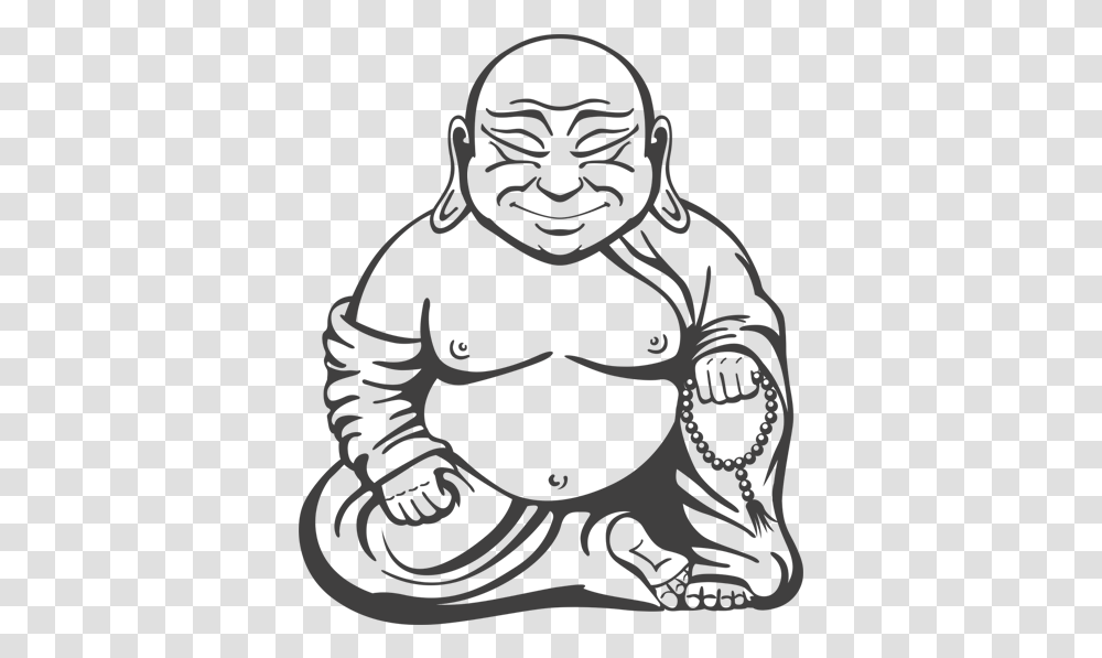 Fat Buddha Clipart Image Library Fat Buddha Drawing Ezras Enlightened Cafe, Stencil, Statue, Sculpture Transparent Png
