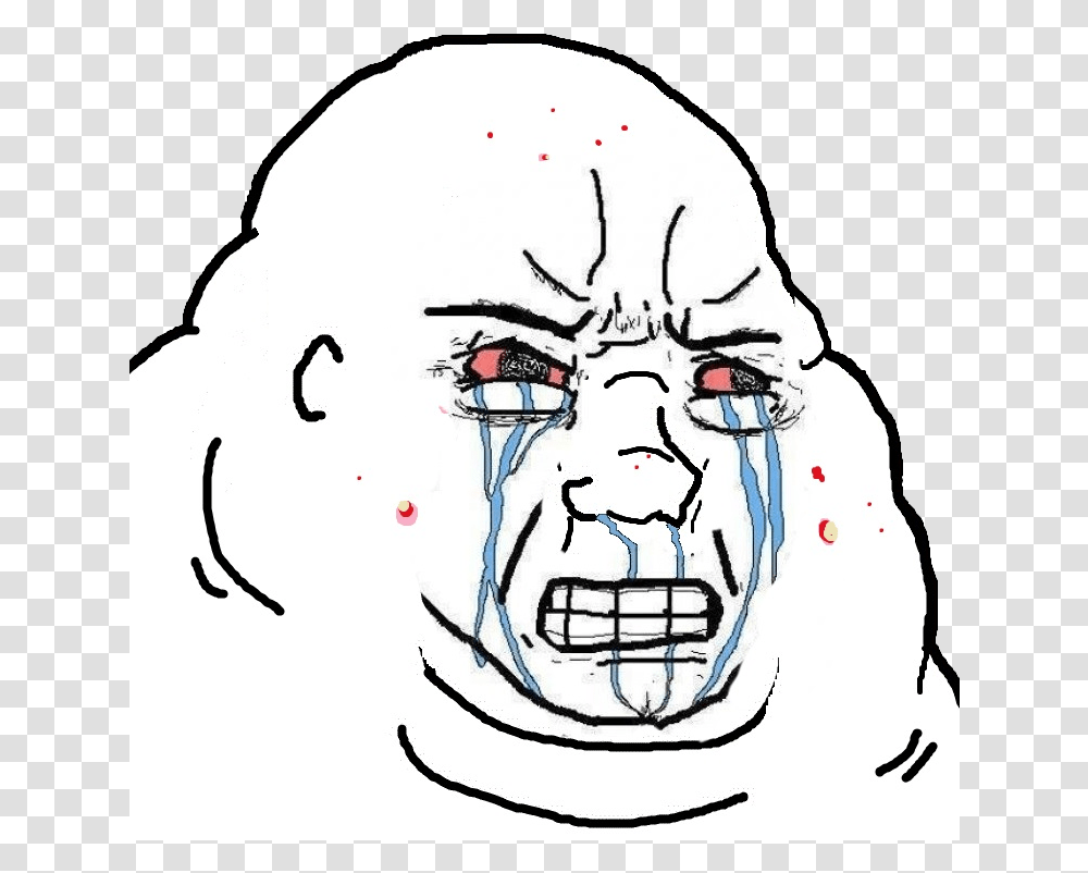 Fat Crying Wojak, Head, Face, Drawing Transparent Png