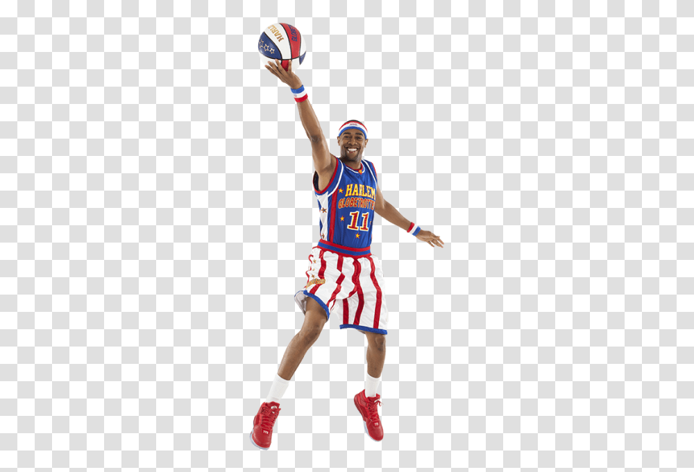 Fat Guy Basketball Clipart Banner Free Harlem Globetrotters Basketball, People, Person, Human, Team Sport Transparent Png