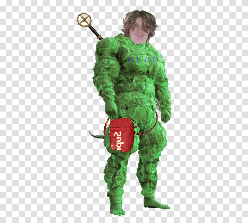 Fat Man In Lard Download Man Wrapped In Bacon, Green, Costume, Person Transparent Png