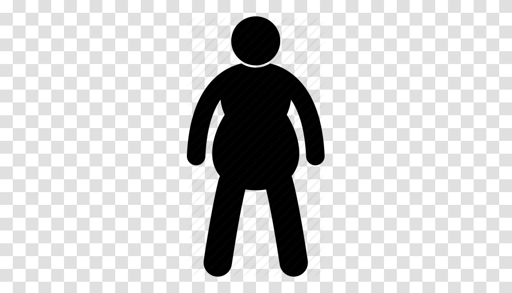 Fat Man Obese Person Size Unhealthy Weight Icon, Piano, Silhouette, Animal, Mammal Transparent Png