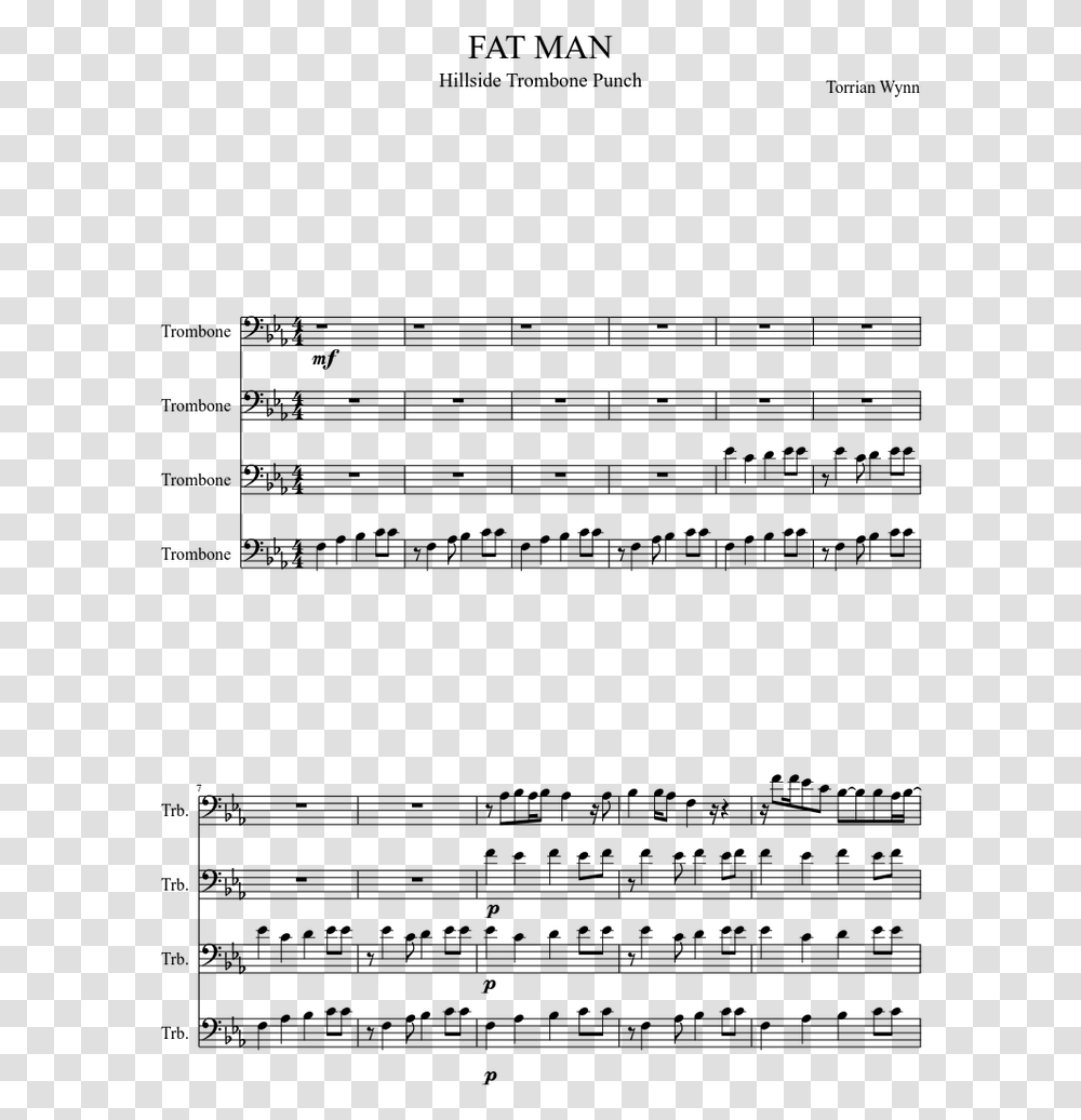 Fat Man Trombone Download Sheet Music, Gray, World Of Warcraft Transparent Png