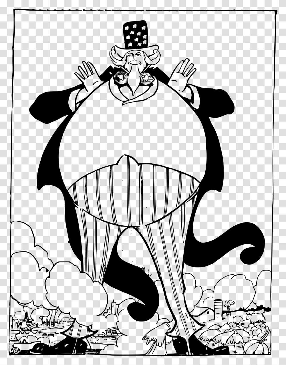Fat Uncle Sam Clip Arts Cartoon Rich Fat Guy, Gray Transparent Png