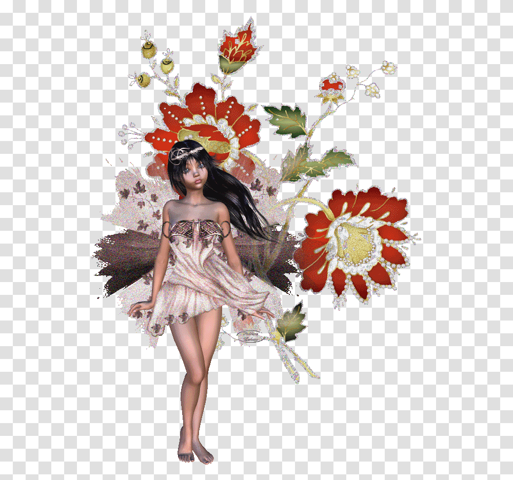Fata Glitter Con Fiori Artificial Flower, Person, Dance, Costume, Leisure Activities Transparent Png