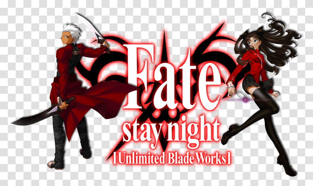 Fate Stay Night Logo Fate Stay Night Unlimited Blade Works, Person, Human, Poster, Advertisement Transparent Png