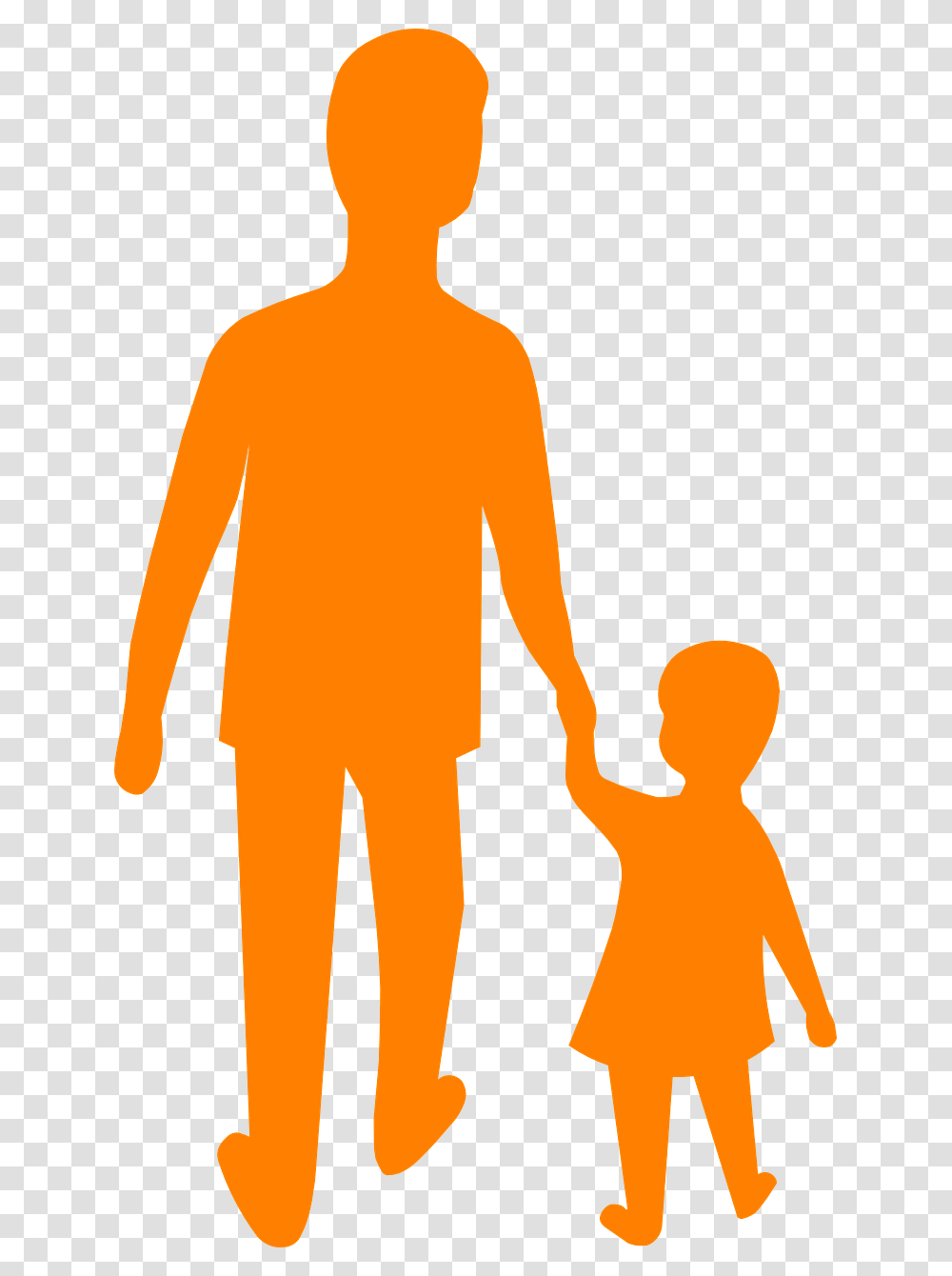 Father Parent And Child Holding Hands Silhouette, Person, Human, People Transparent Png