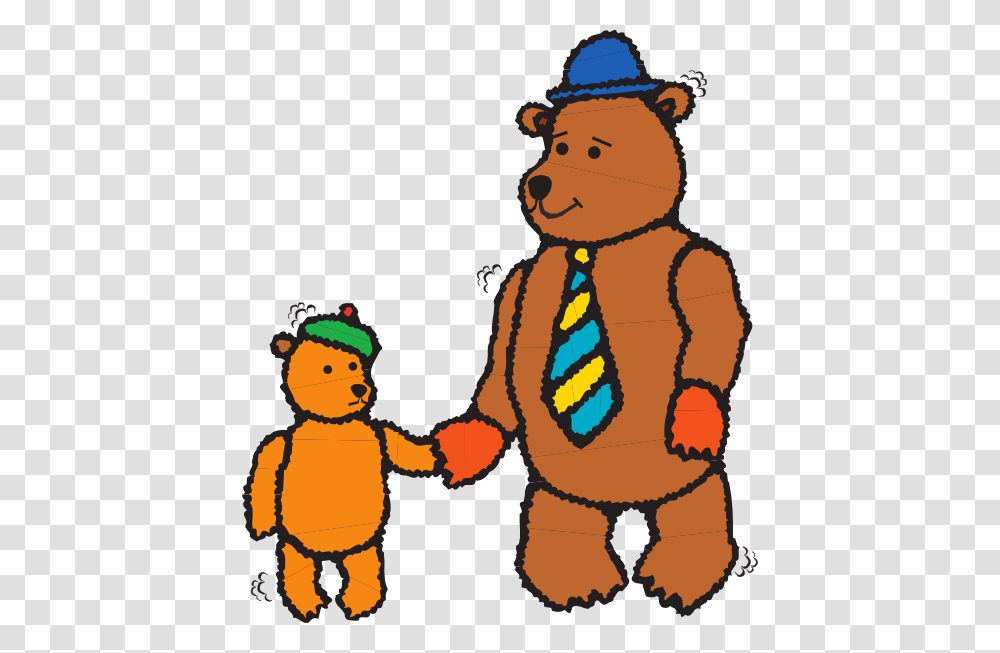 Father And Child Bear Walking Clip Art, Elf, Apparel, Hand Transparent Png