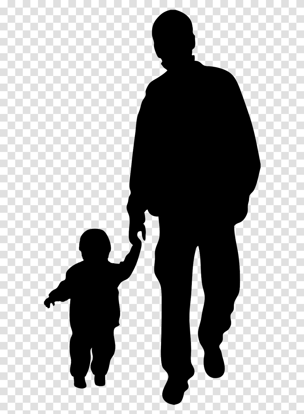 Father And Child Silhouette Person Walking Dog Silhouette, People, Back, Photography, Hand Transparent Png