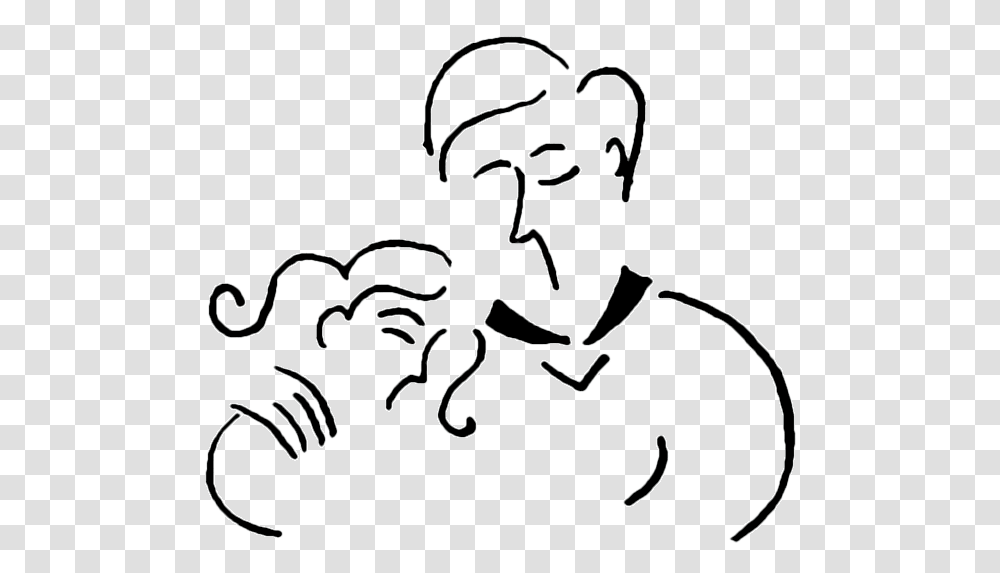 Father And Daughter Clip Art Learn To Sketch Clip, Stencil, Bird, Animal, Mustache Transparent Png