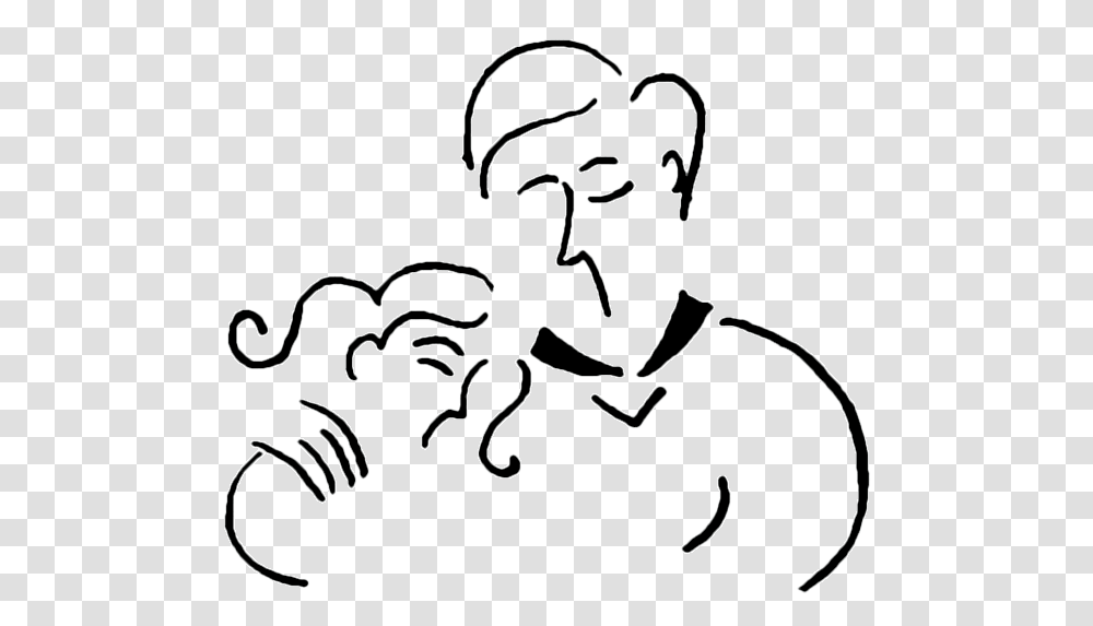 Father And Daughter Dance Clip Art Free Image, Stencil, Bird, Animal, Mustache Transparent Png