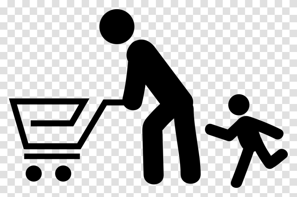 Father And Son Shopping Portable Network Graphics, Person, Sport, Stencil Transparent Png