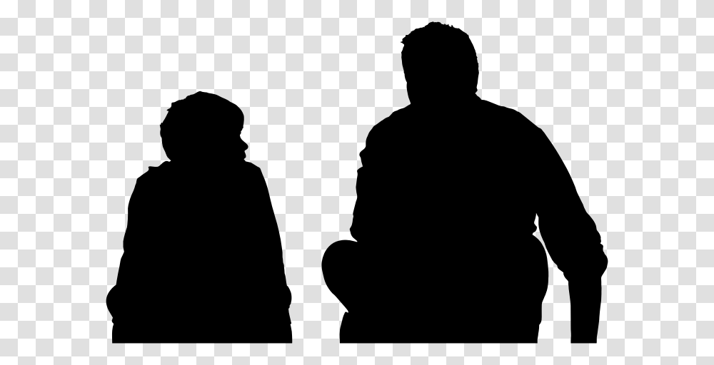 Father And Son Sitting Silhouette Minus Landscape Father And Son Silhouette, Gray, World Of Warcraft Transparent Png