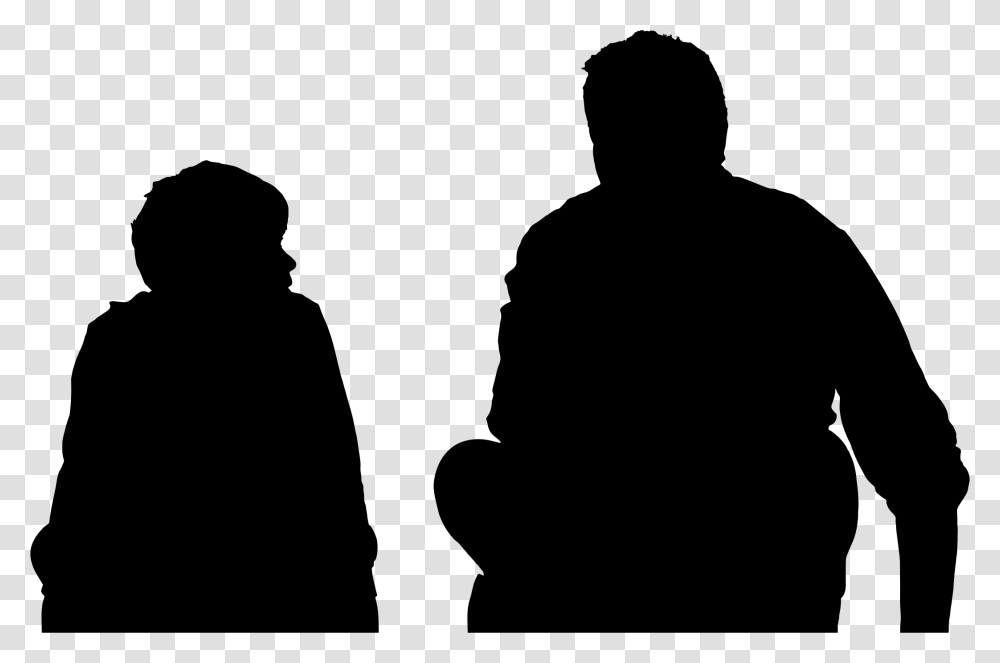 Father And Son Sitting Silhouette Minus Landscape Icons, Gray, World Of Warcraft Transparent Png
