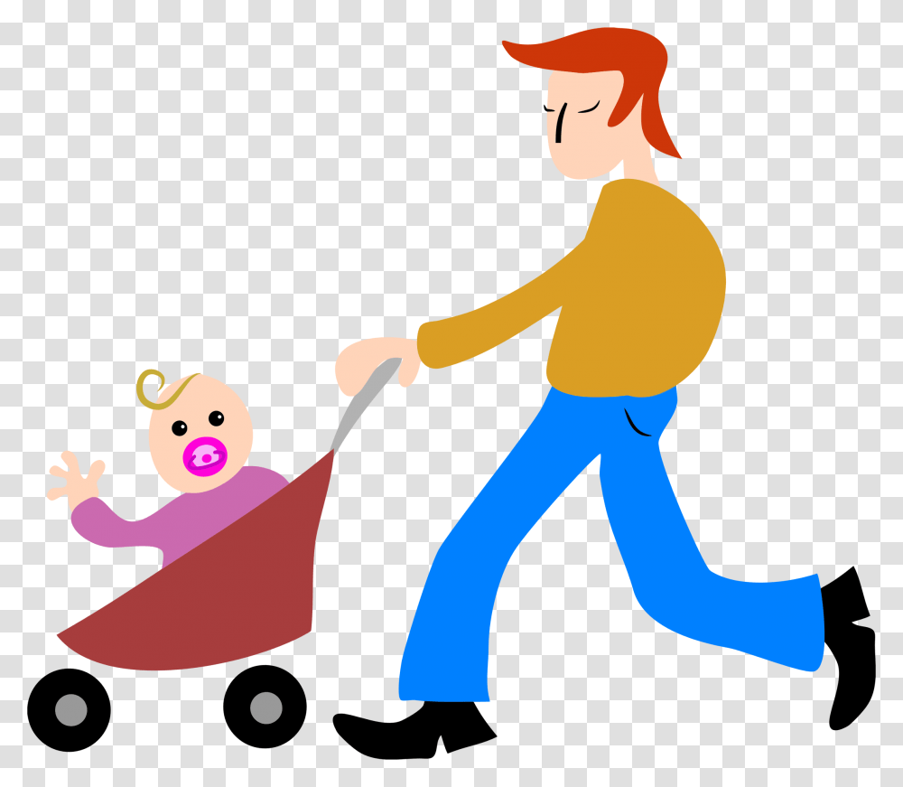 Father And Son Stroller Icons, Person, Human, Apparel Transparent Png