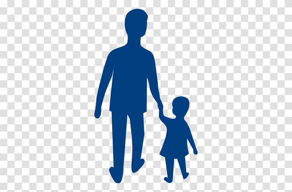 Father Child Silhouette Blue Clip Art, Person, Human, People, Family Transparent Png
