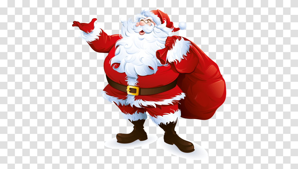 Father Christmas Vector > Father Christmas, Person, Tree, Plant, Sweets Transparent Png