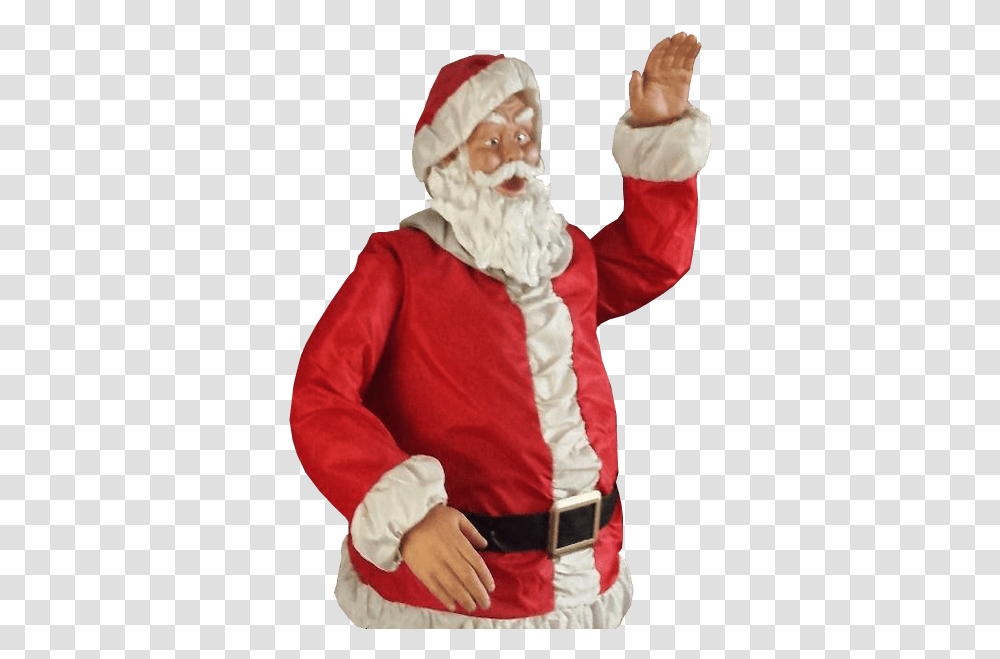 Father Christmas Waving Background Free Images, Clothing, Person, Sleeve, Finger Transparent Png