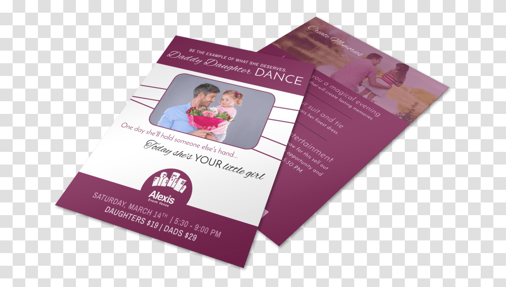 Father Daughter Dance Flyer Template Preview Brochure, Advertisement, Poster, Paper, Person Transparent Png