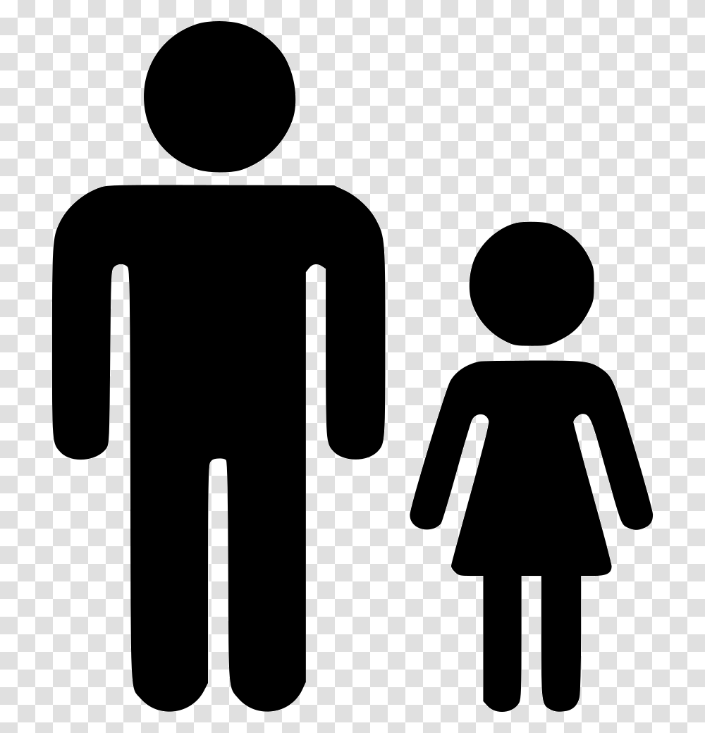 Father Daughter Icon Free Download, Sign, Road Sign, Tarmac Transparent Png