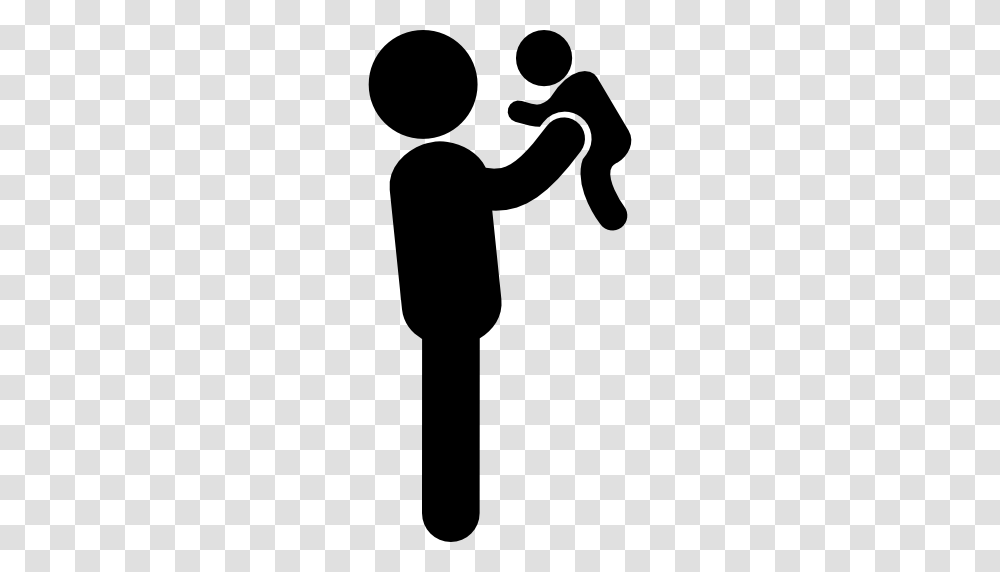 Father Lifting His Baby, Person, Human, Silhouette, Hand Transparent Png